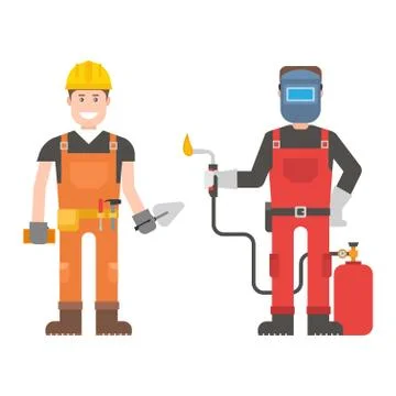 Workers man vector set Illustrazione stock