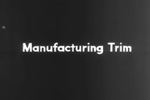 Workers manufacturing trim and assembling trim on car in the Ford factory - 1948 Stock Footage 94257598