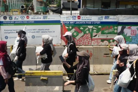Workers March With Flags During May Day Rally Jakarta Stock Photos