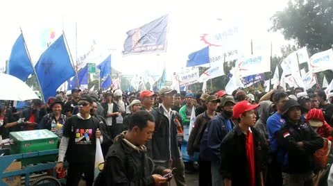 Workers Marched Stock Footage 11581862