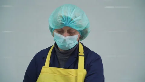 Workers in meat factory preparing fresh meat for delivery to stores.Food factory Stock Footage 131862859