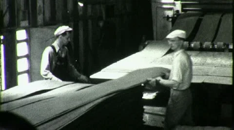 Workers Men Load Pallets Lumber Factory 1940s Vintage Industrial Film Movie 1743 Stock Footage 10561922