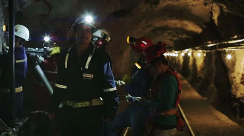 Workers in mine Stock Footage