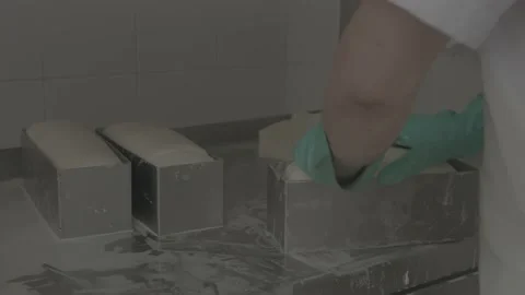 Workers mold the cheese in special containers Stock Footage 222015901