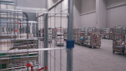 Workers move goods at the logistics center Stock Footage 121189330