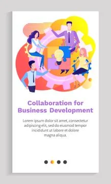Workers Partnership, Business Collaboration Vector Illustrazione stock
