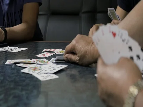 Workers plays playing cards Stock Footage 80550290