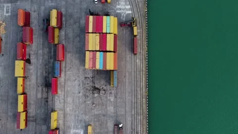 Workers in the port Stock Footage 168627051