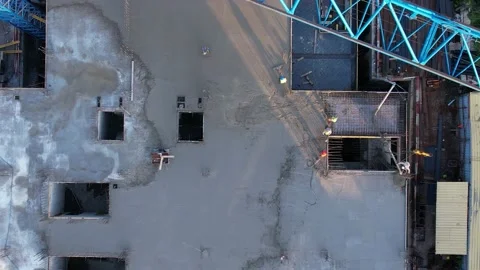 Workers pour cement on the construction site Stock Footage 226207447