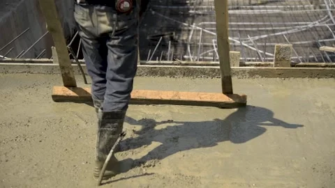 Workers pouring concrete Stock Footage 152421538