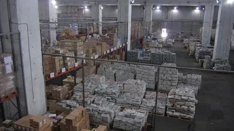 Workers at production line in big warehouse Stock Footage 56161936