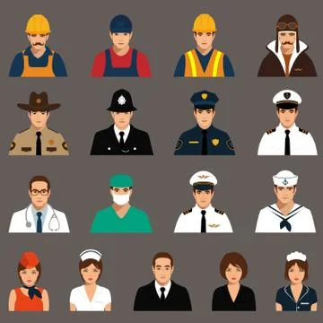 Workers, profession people, Stock Illustration