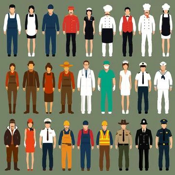 Workers, profession people Stock Illustration