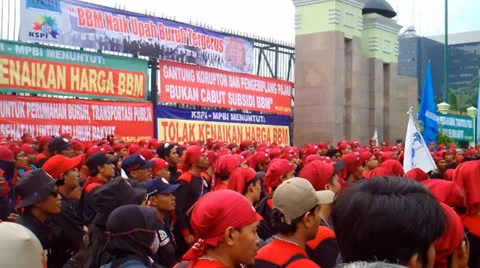 Workers Protest Over Fuel Price Hike Stock Footage 24845530