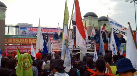 Workers Protest Over Fuel Price Hike Video stock 24867883
