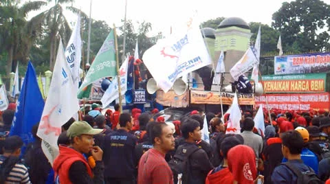 Workers Protest Over Fuel Price Hike Stock Footage 24869100