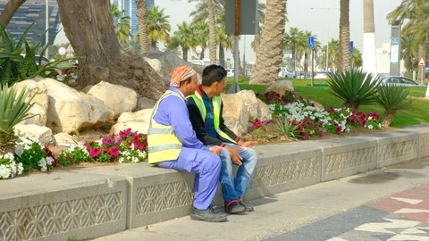 Workers relaxing after work Video stock 125342486