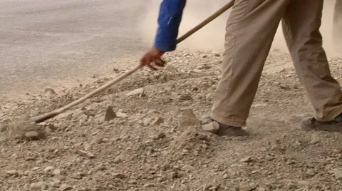 Workers repair road 3 Stock Footage 59913847
