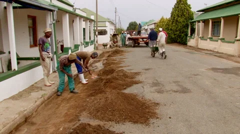 Workers repair road 9 Stock Footage 59914690