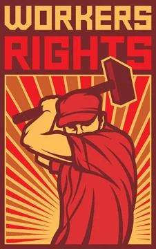 Workers rights poster Stock Illustration