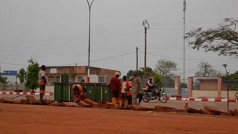 Workers on a road Stock Footage 80561742
