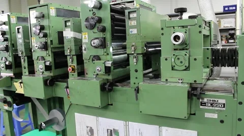 Workers running printers Stock Footage 56080436