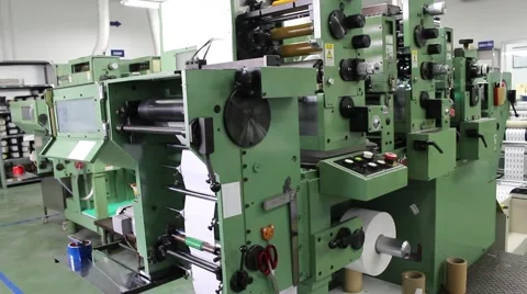 Workers running printers Stock Footage 56080455