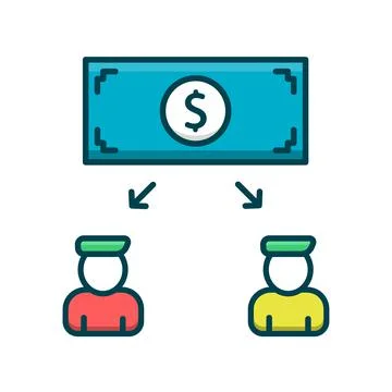 Workers salary vector icon style illustration. New business outline filled イラスト素材