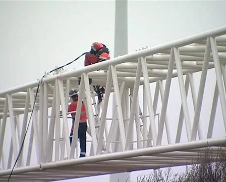 Workers scaffolding Stock Footage