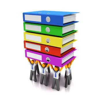 Workers sharing heavy workload Illustrazione stock