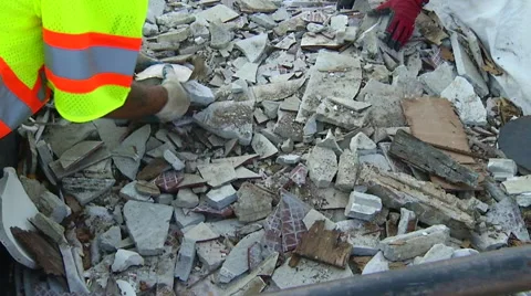 Workers Sifting  Rubble at City Dump Stock Footage 52996232