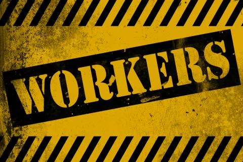 Workers sign yellow with stripes Stock-Illustration