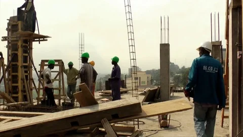 Workers on a site Stock Footage 80847509