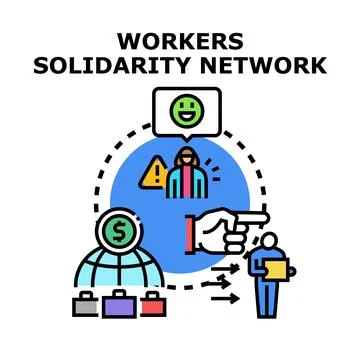 Workers solidarity network concept building strong connections Ilustración de archivo