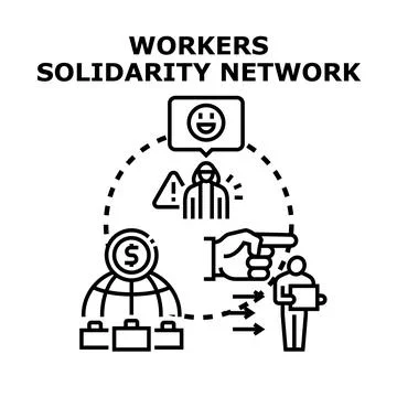 Workers solidarity network concept building strong connections Ilustración de archivo