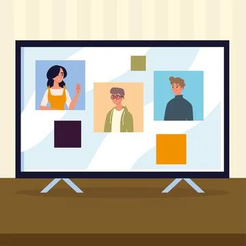 Workers speak on web Illustrazione stock
