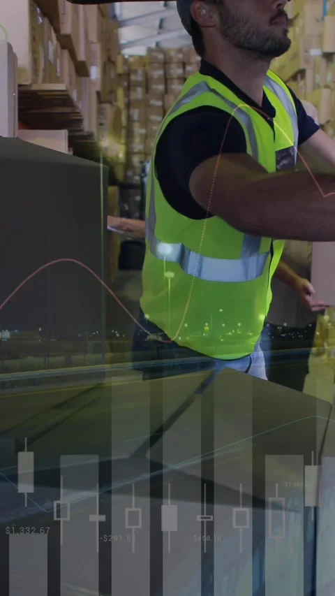 Workers stacking packages in a van 4k Stock Footage 341917947