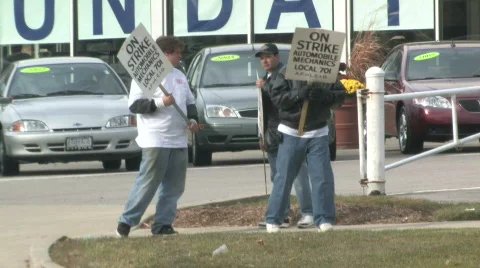 Workers on Strike Stock Footage 281127