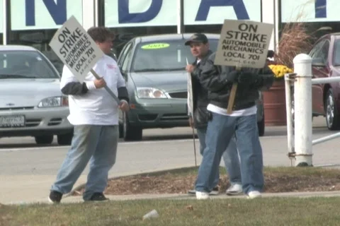 Workers on Strike Stock Footage 285306