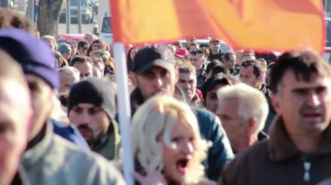 Workers On Strike Stock Footage 32724270