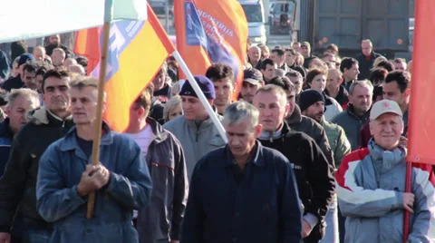 Workers on Strike Stock Footage 32724865