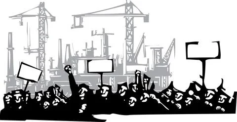 Workers on strike Stock Illustration