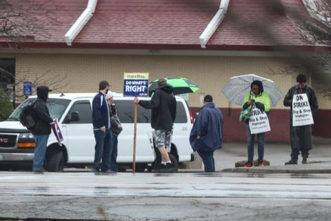 Workers On Strike Stockfoto's