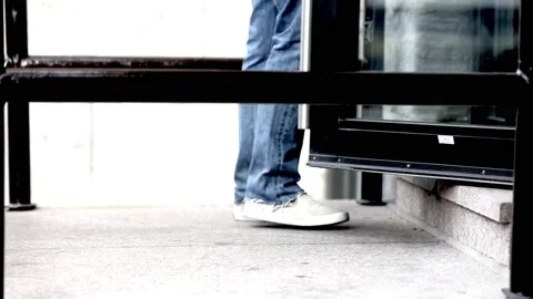 Workers  Students Go Into A House Stock Footage 156525586