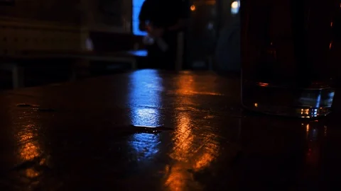 Workers Table and Drink at Bar Restaurant 4K Stock Footage 89138672