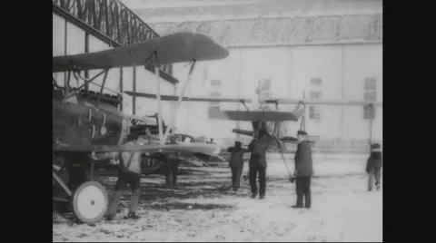 Workers taking the aircraft for test ride Stock Footage