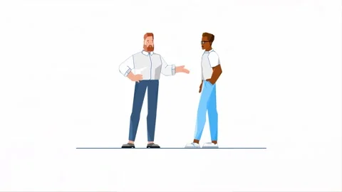 Workers Talking Each Other 2D Animation Vídeo Stock 278455626