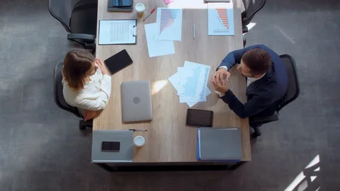 Workers talking in modern office Stock Footage 101483562