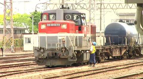 Workers in Train Station Stock Footage 41381074