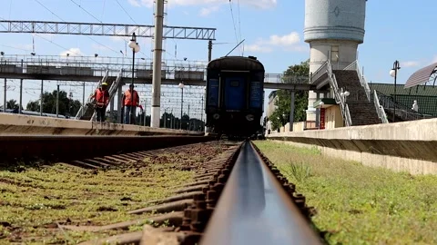 Workers At The Train Station Stock Footage 164455739